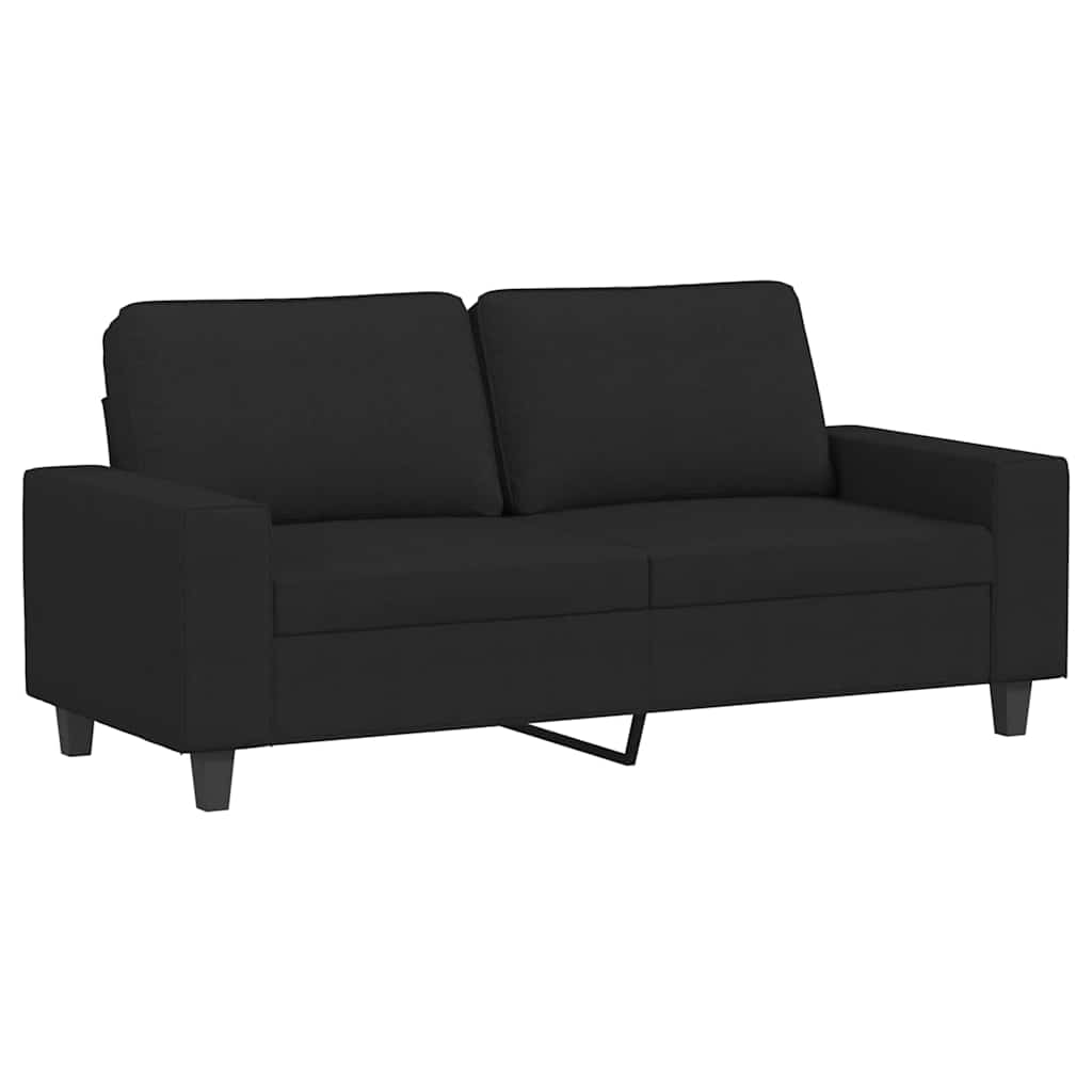 vidaXL Sofa 2-osobowa, czarna, 140 cm, tapicerowana tkaniną