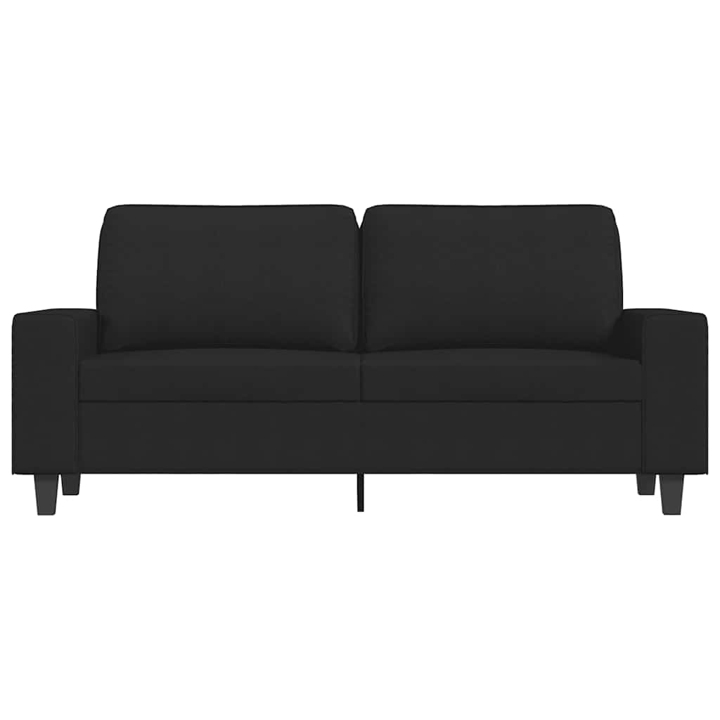 vidaXL Sofa 2-osobowa, czarna, 140 cm, tapicerowana tkaniną