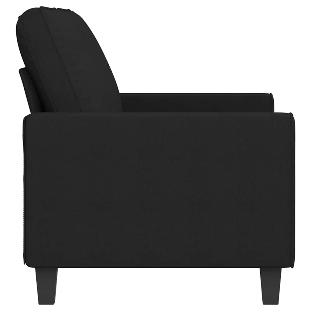 vidaXL Sofa 2-osobowa, czarna, 140 cm, tapicerowana tkaniną