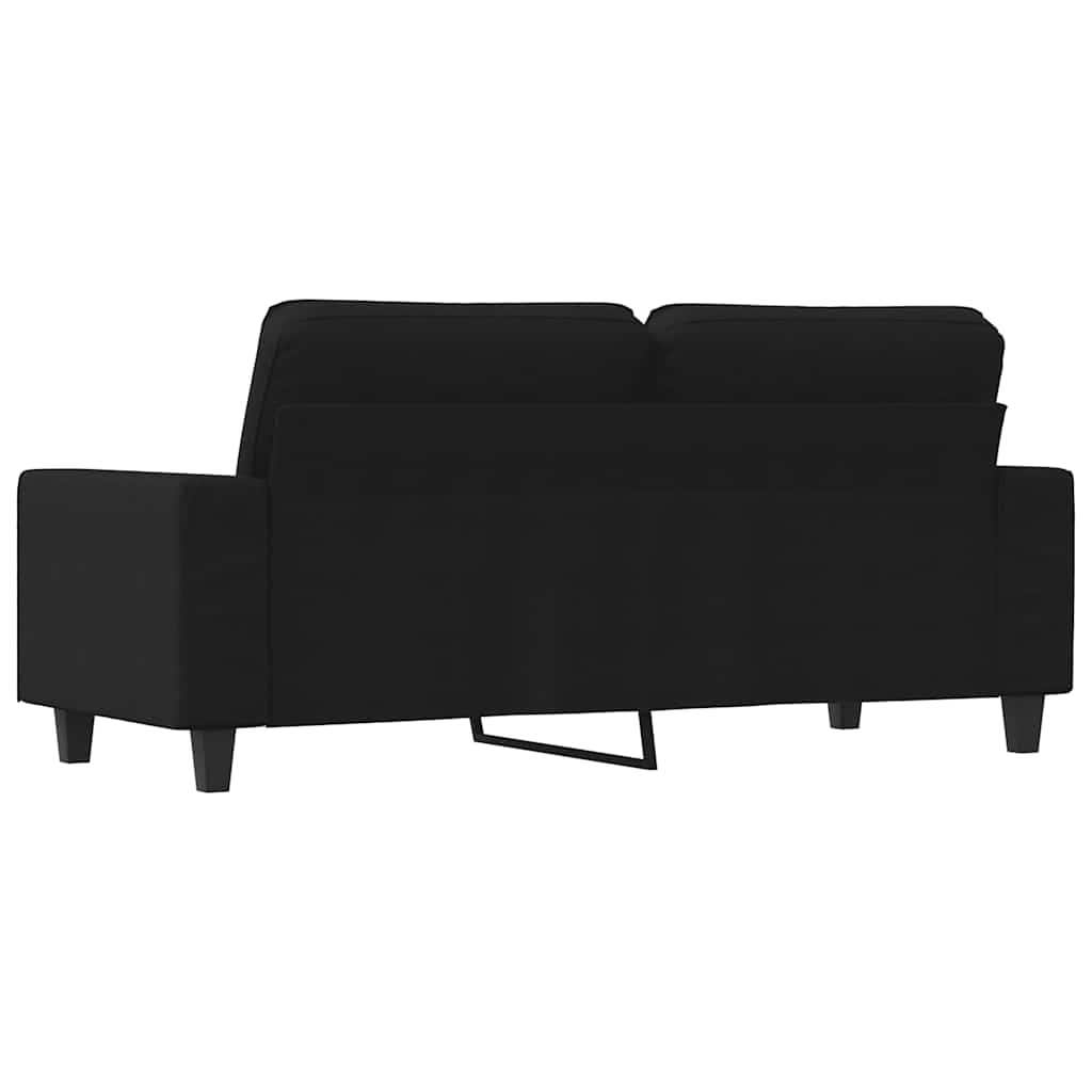 vidaXL Sofa 2-osobowa, czarna, 140 cm, tapicerowana tkaniną
