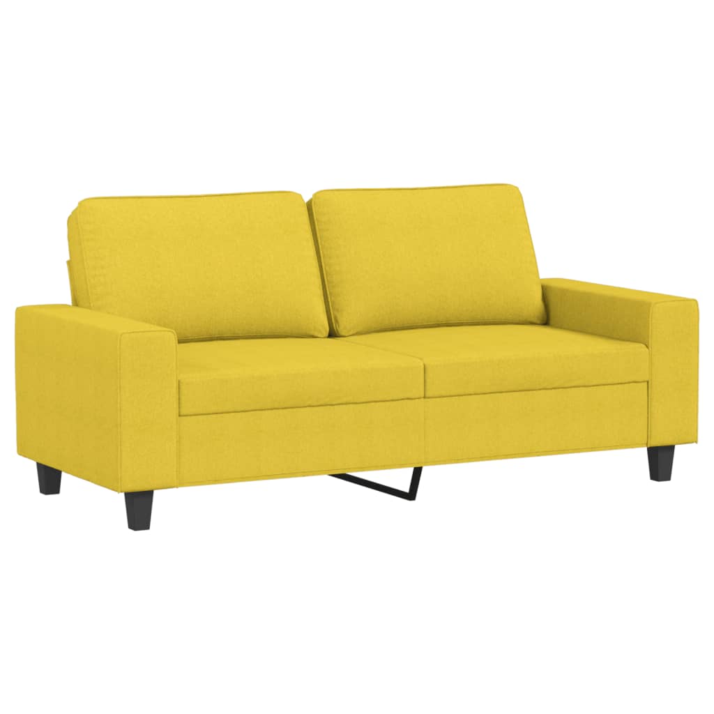 vidaXL Sofa 2-osobowa, jasnożółta, 140 cm, tapicerowana tkaniną