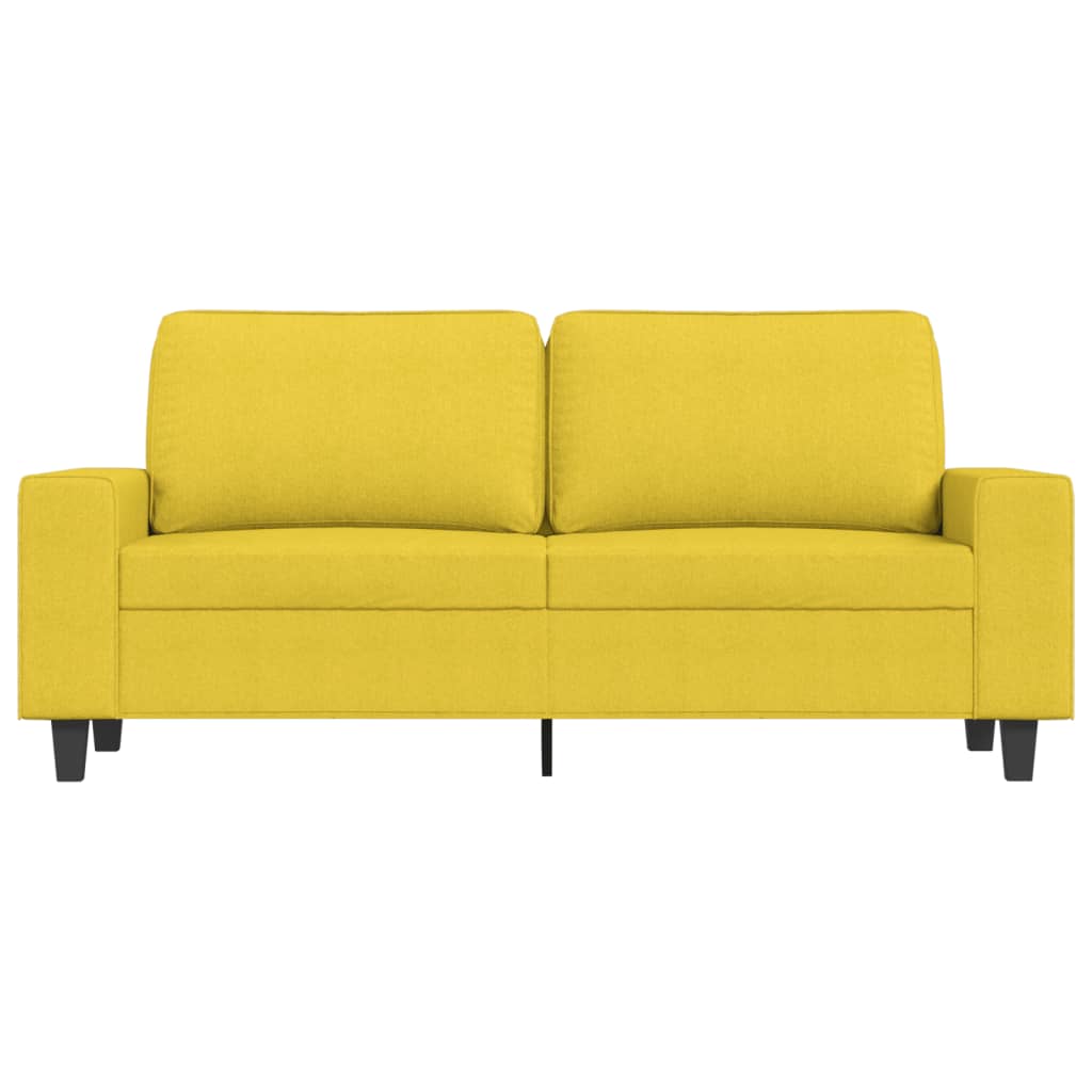 vidaXL Sofa 2-osobowa, jasnożółta, 140 cm, tapicerowana tkaniną