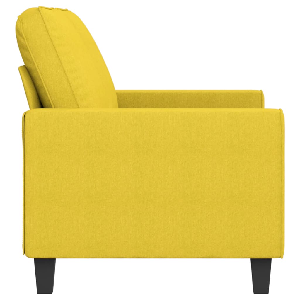 vidaXL Sofa 2-osobowa, jasnożółta, 140 cm, tapicerowana tkaniną