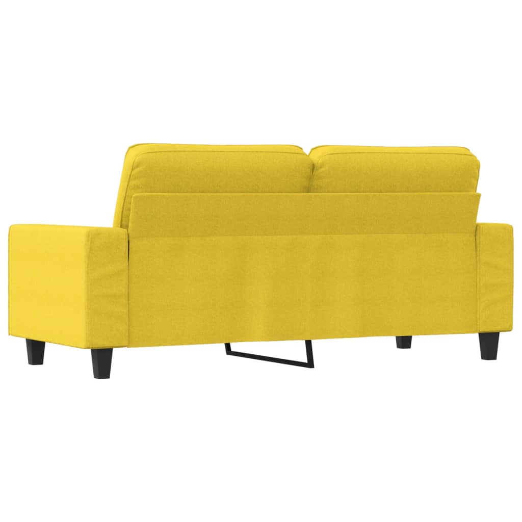 vidaXL Sofa 2-osobowa, jasnożółta, 140 cm, tapicerowana tkaniną
