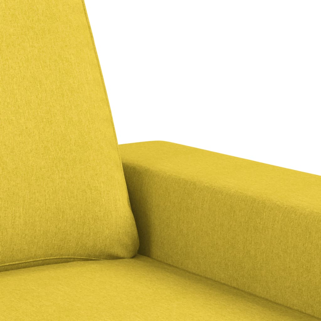 vidaXL Sofa 2-osobowa, jasnożółta, 140 cm, tapicerowana tkaniną