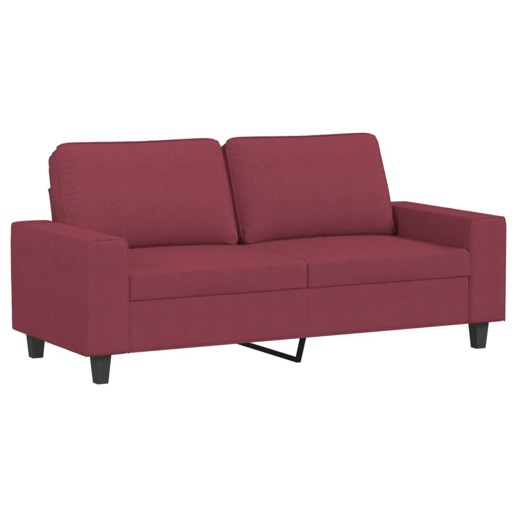 vidaXL Sofa 2-osobowa, winna czerwień, 140 cm, tapicerowana tkaniną