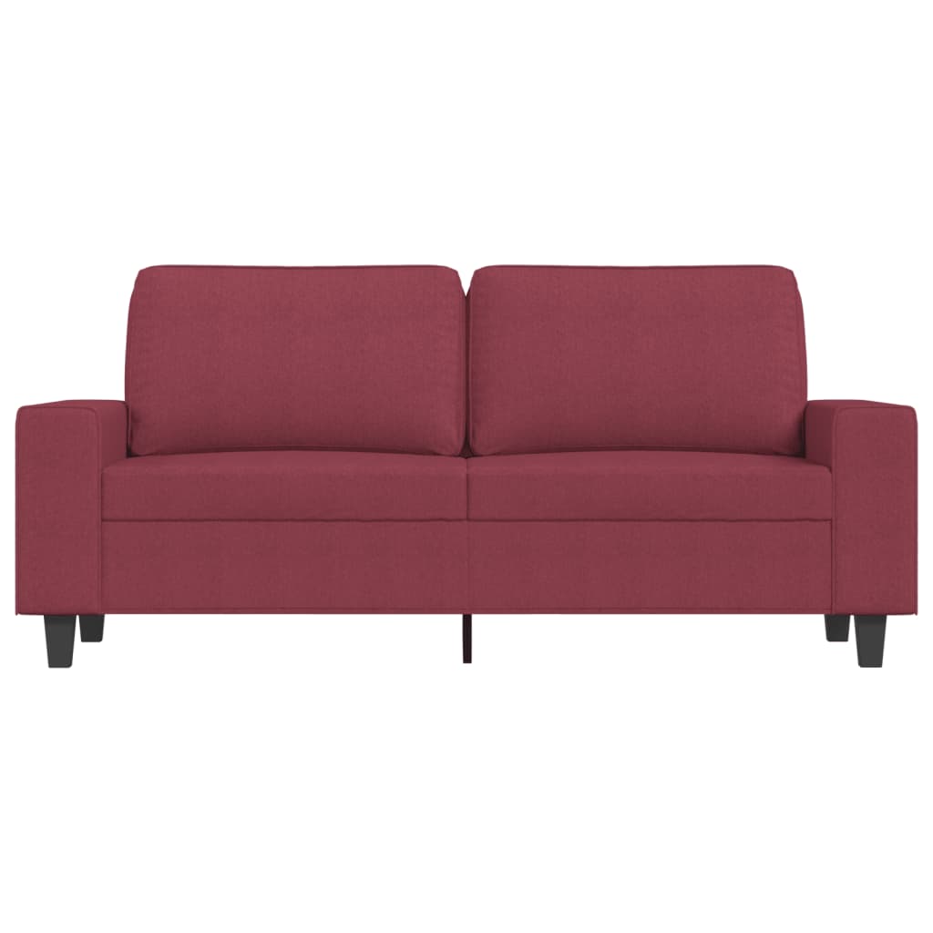 vidaXL Sofa 2-osobowa, winna czerwień, 140 cm, tapicerowana tkaniną