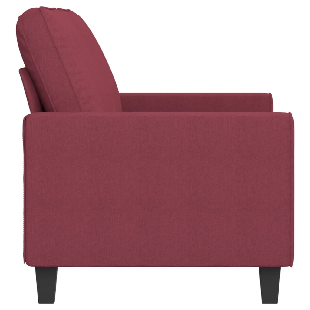 vidaXL Sofa 2-osobowa, winna czerwień, 140 cm, tapicerowana tkaniną