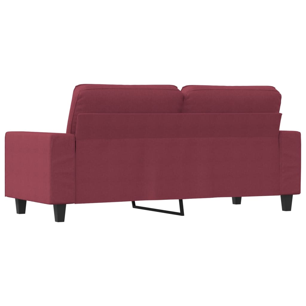 vidaXL Sofa 2-osobowa, winna czerwień, 140 cm, tapicerowana tkaniną