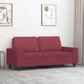 vidaXL Sofa 2-osobowa, winna czerwień, 140 cm, tapicerowana tkaniną
