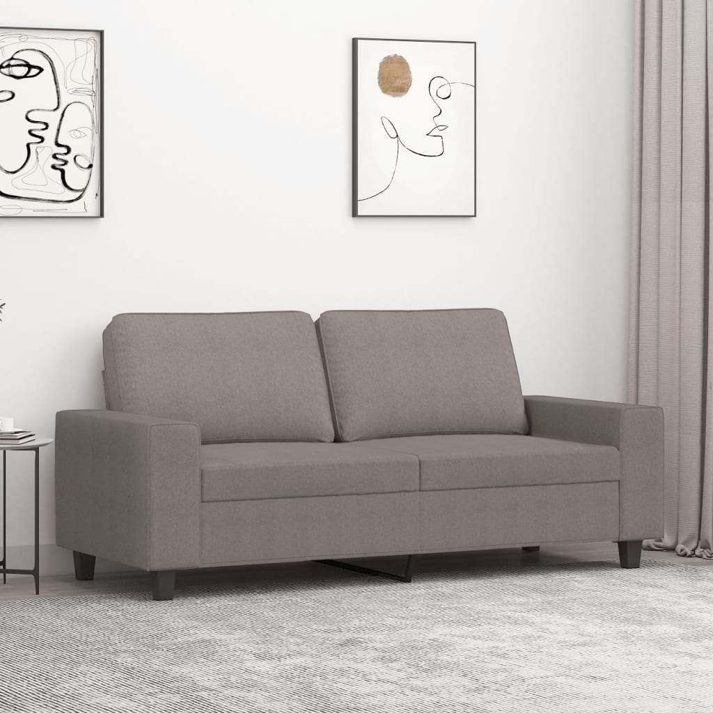 vidaXL Sofa 2-osobowa, kolor taupe, 140 cm, tapicerowana tkaniną