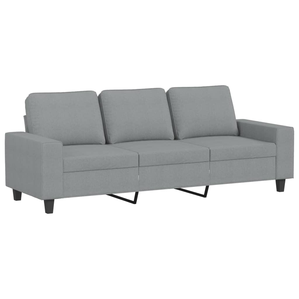vidaXL Sofa 3-osobowa, jasnoszara, 180 cm, tapicerowana tkaniną
