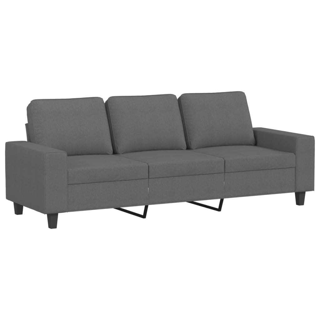 vidaXL Sofa 3-osobowa, ciemnoszara, 180 cm, tapicerowana tkaniną