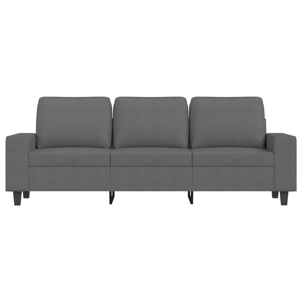 vidaXL Sofa 3-osobowa, ciemnoszara, 180 cm, tapicerowana tkaniną