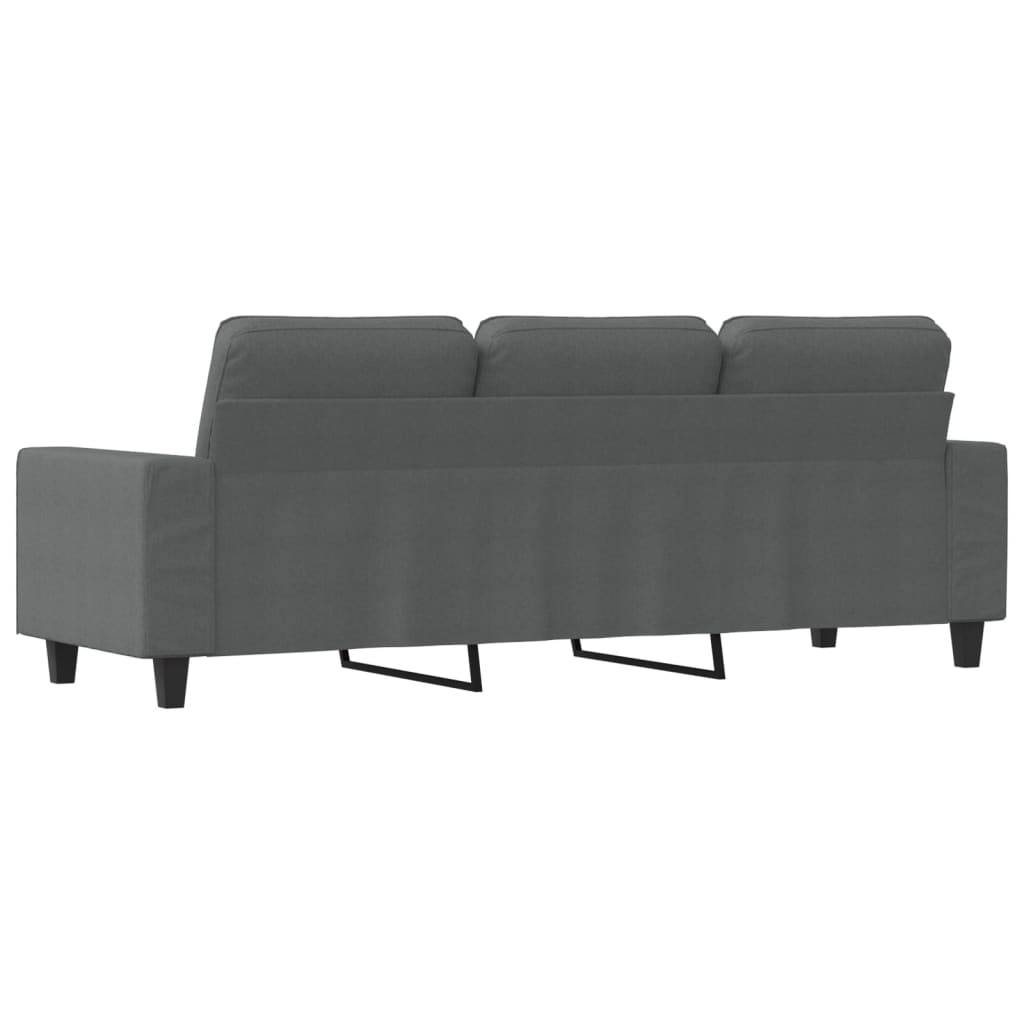vidaXL Sofa 3-osobowa, ciemnoszara, 180 cm, tapicerowana tkaniną