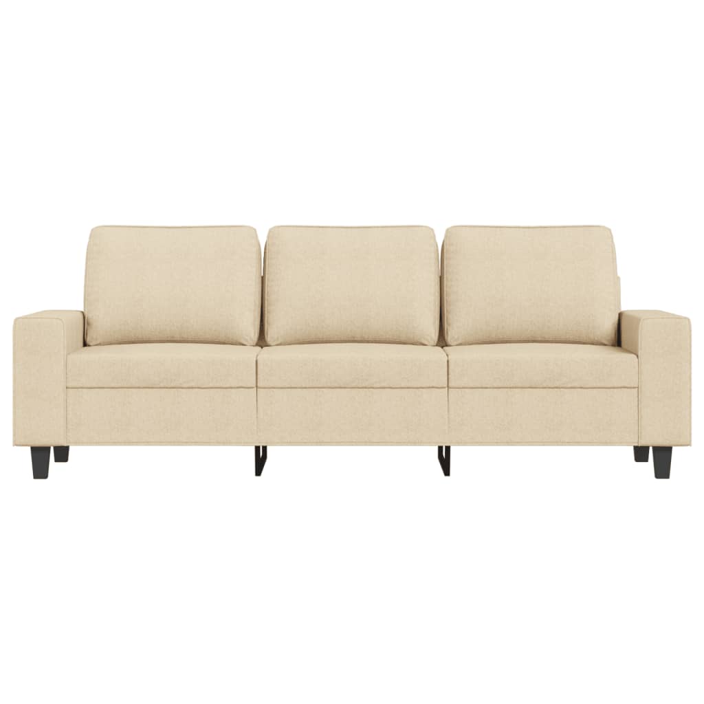 vidaXL 3-osobowa sofa, kremowa, 180 cm, tapicerowana tkaniną