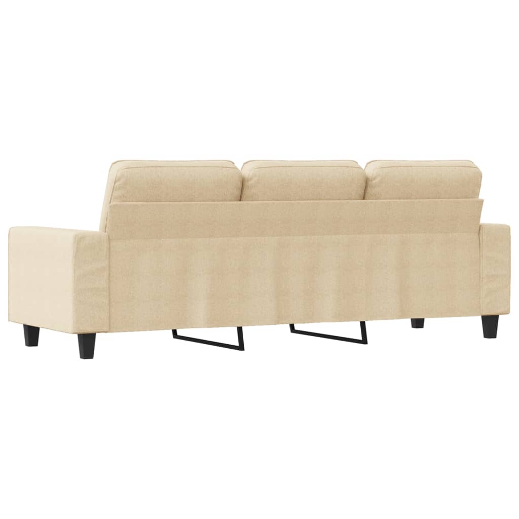 vidaXL 3-osobowa sofa, kremowa, 180 cm, tapicerowana tkaniną