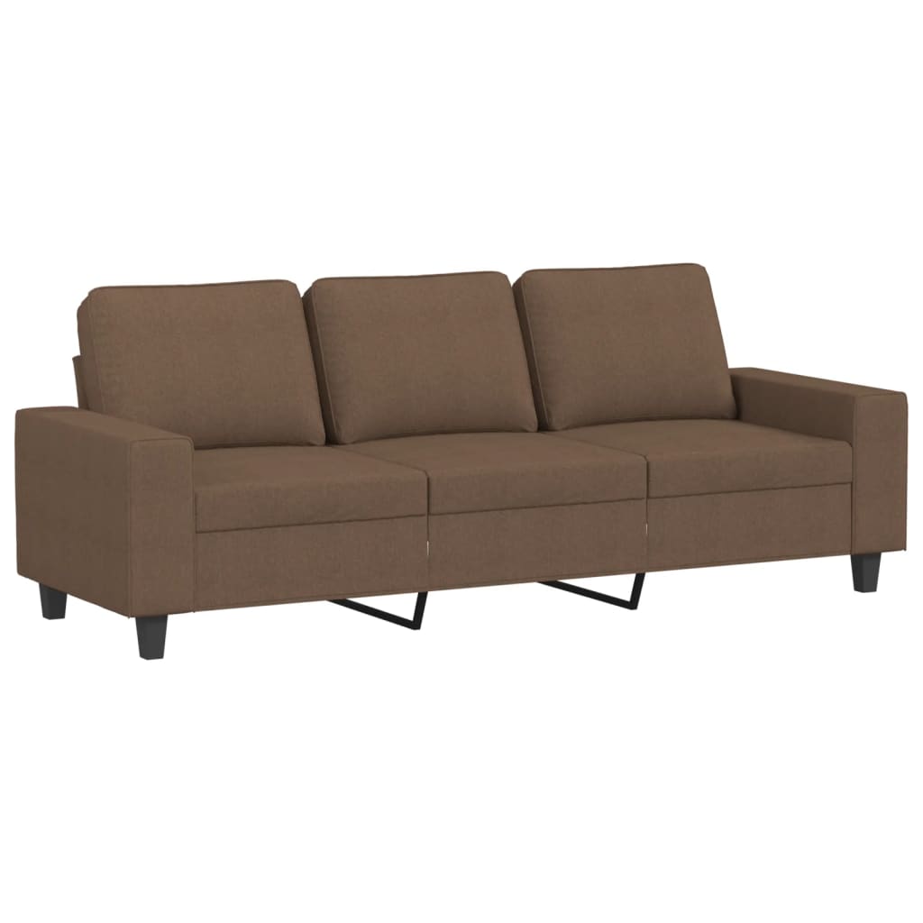 vidaXL Sofa 3-osobowa, brązowa, 180 cm, tapicerowana tkaniną
