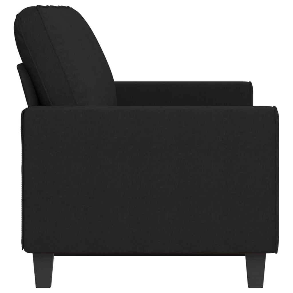 vidaXL Sofa 3-osobowa, czarna, 180 cm, tapicerowana tkaniną
