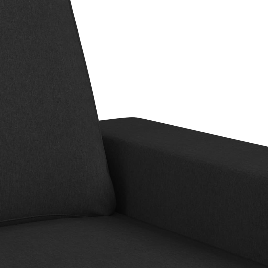 vidaXL Sofa 3-osobowa, czarna, 180 cm, tapicerowana tkaniną
