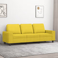 vidaXL Sofa 3-osobowa, jasnożółta, 180 cm, tapicerowana tkaniną