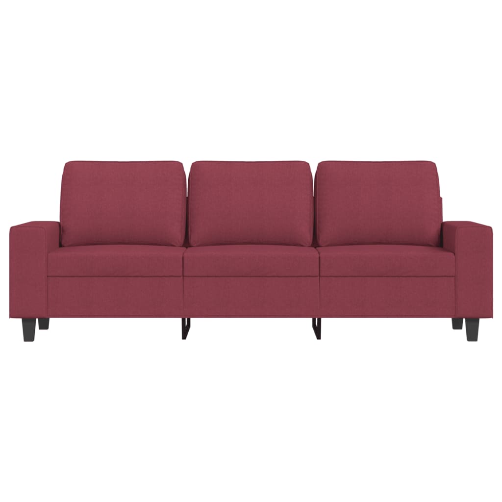vidaXL Sofa 3-osobowa, winna czerwień, 180 cm,tapicerowana tkaniną