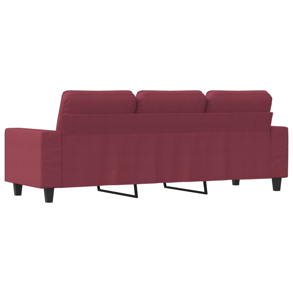 vidaXL Sofa 3-osobowa, winna czerwień, 180 cm,tapicerowana tkaniną