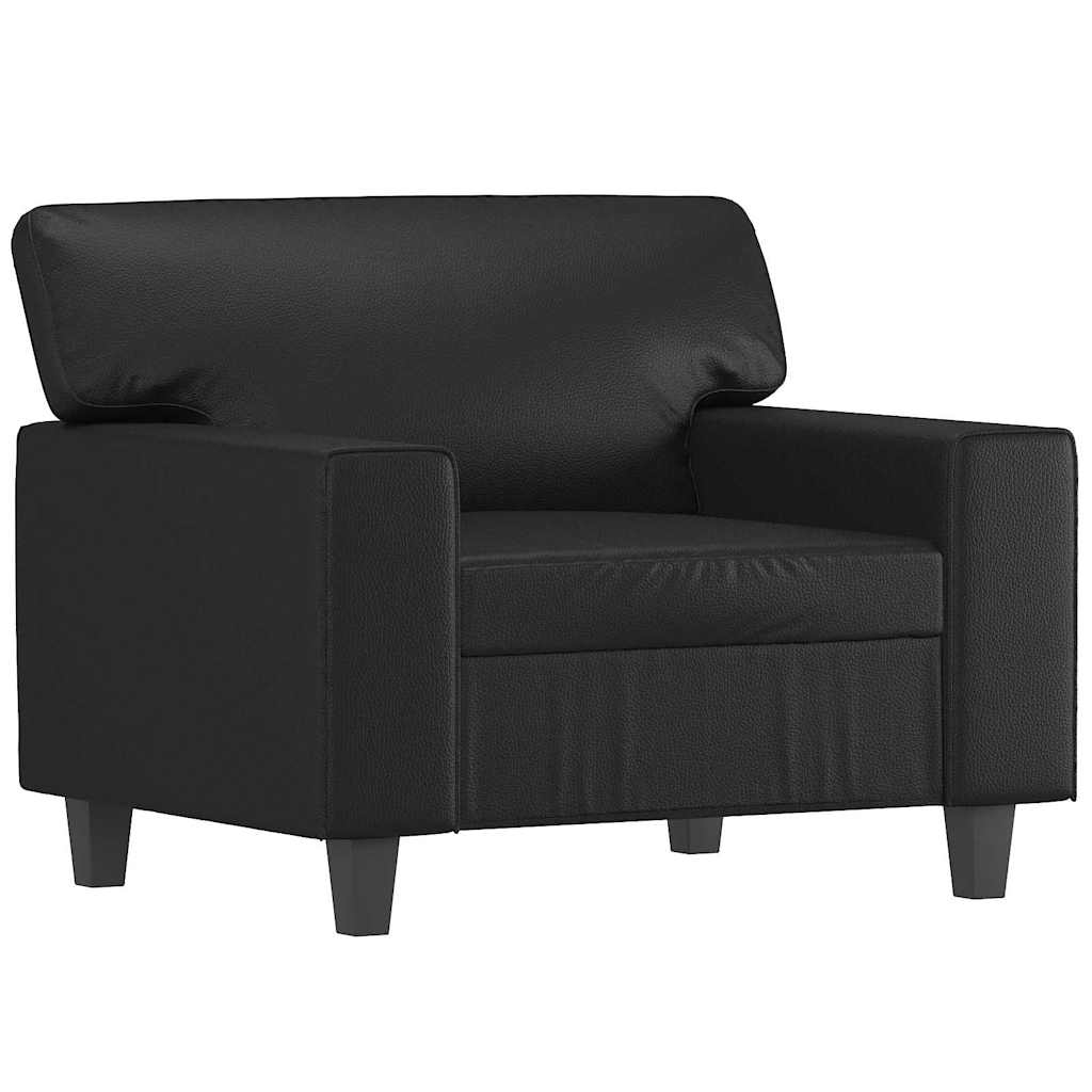 vidaXL Fotel, czarny, 60 cm, obity sztuczną skórą