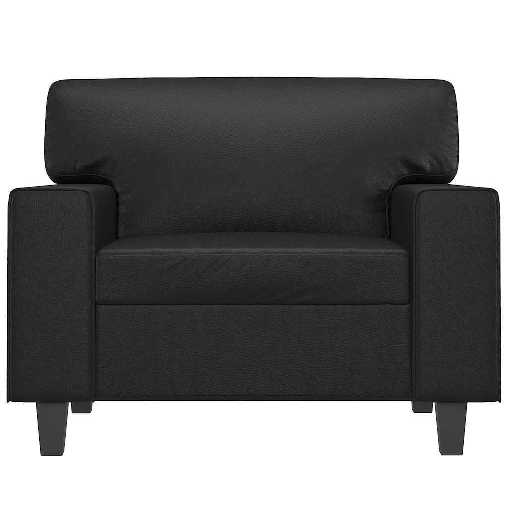 vidaXL Fotel, czarny, 60 cm, obity sztuczną skórą