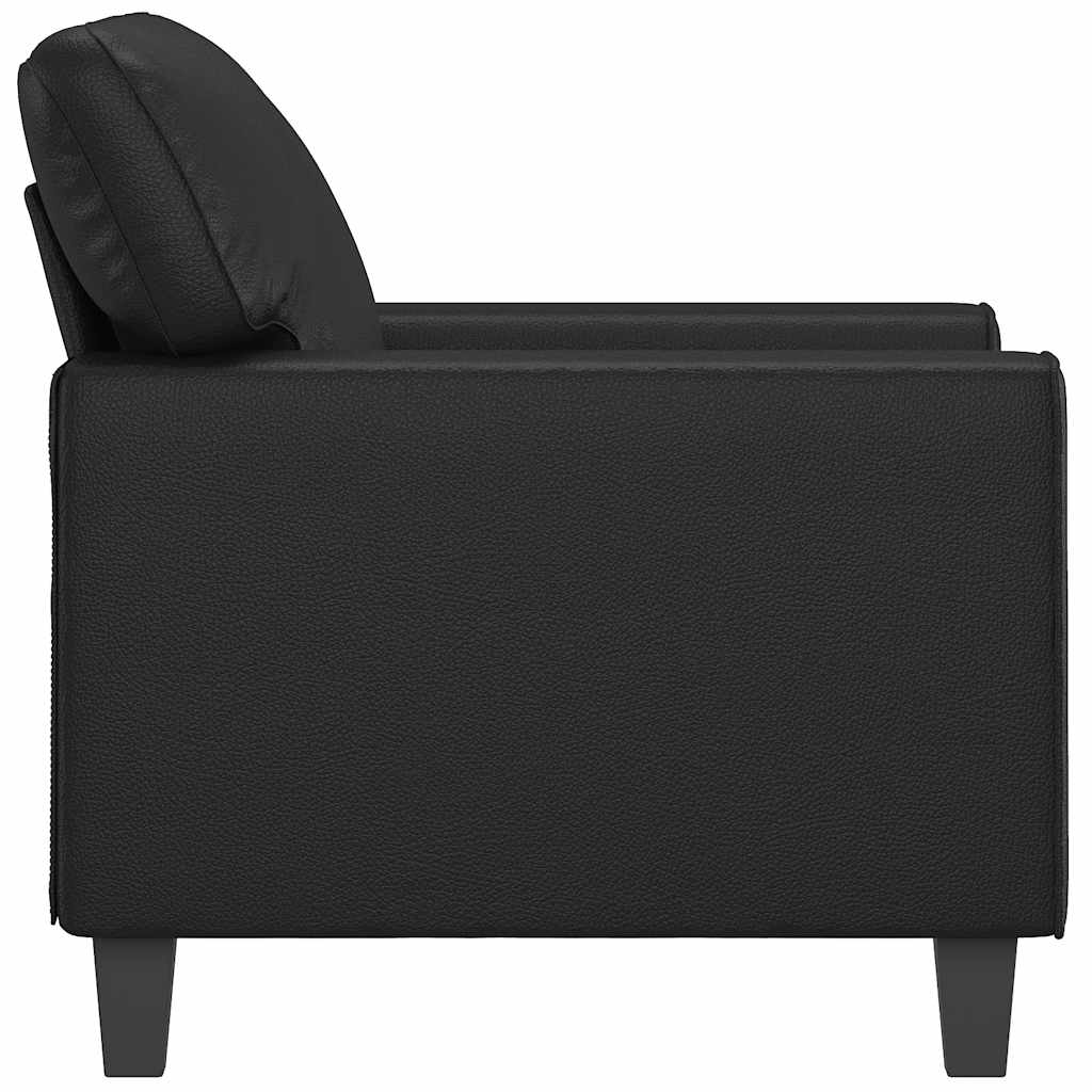 vidaXL Fotel, czarny, 60 cm, obity sztuczną skórą