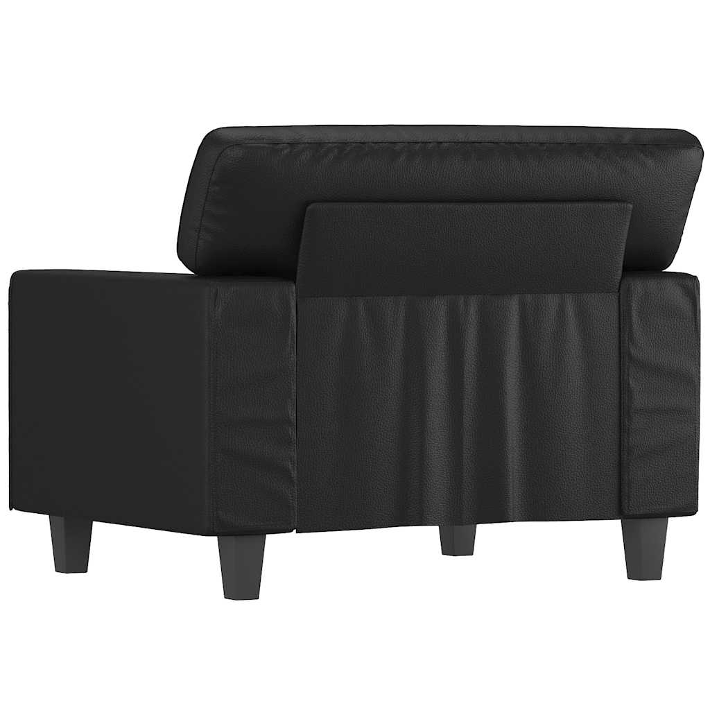 vidaXL Fotel, czarny, 60 cm, obity sztuczną skórą