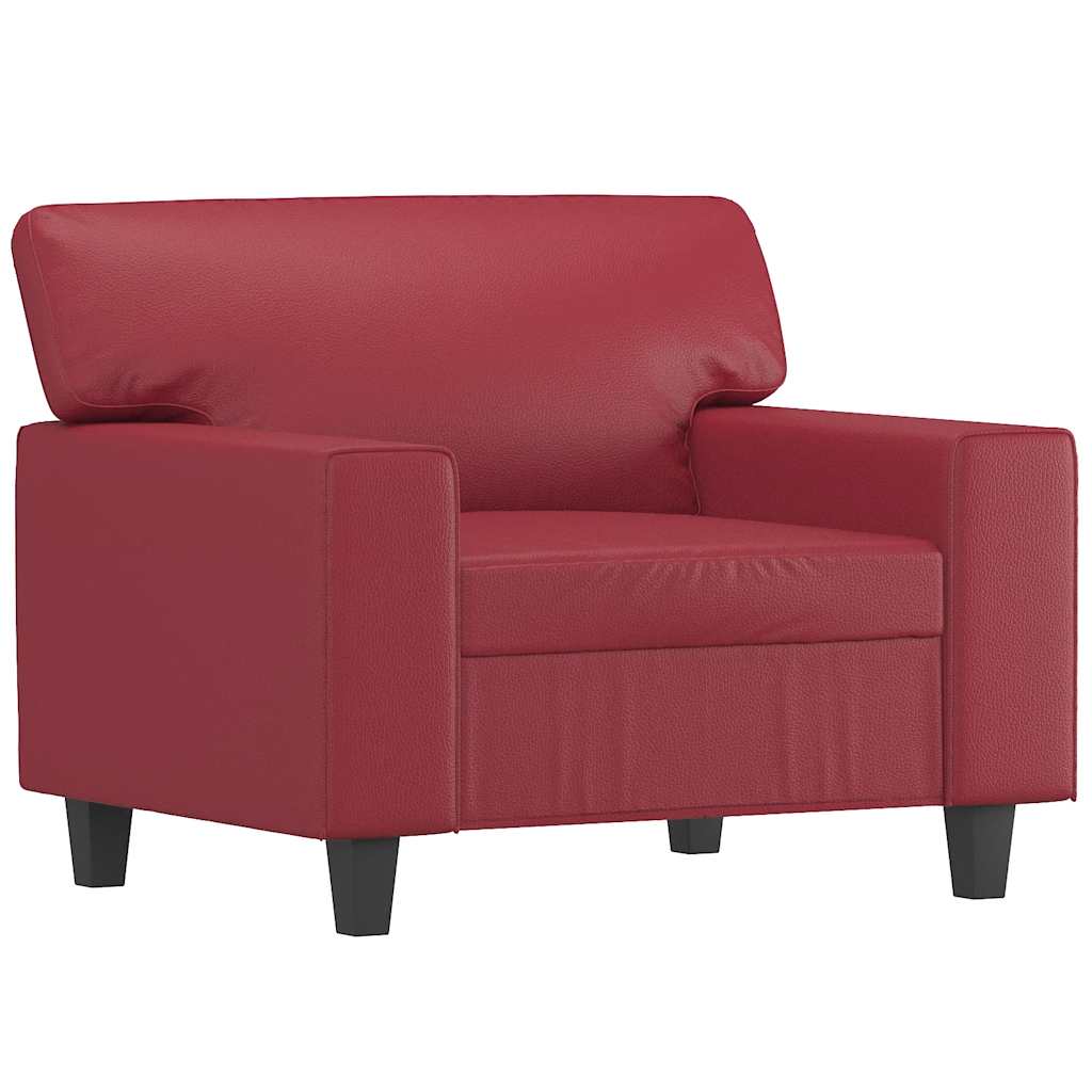 vidaXL Fotel, winna czerwień, 60 cm, obity sztuczną skórą