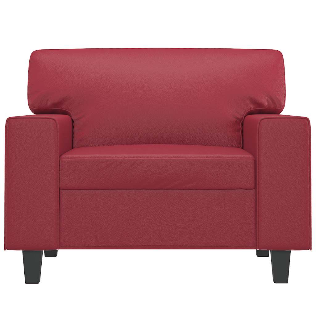 vidaXL Fotel, winna czerwień, 60 cm, obity sztuczną skórą