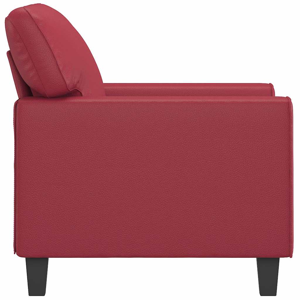 vidaXL Fotel, winna czerwień, 60 cm, obity sztuczną skórą