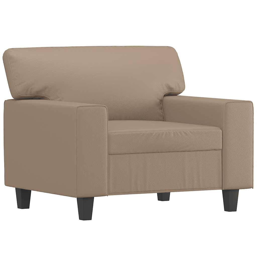 vidaXL Fotel, kolor cappuccino, 60 cm, obity sztuczną skórą