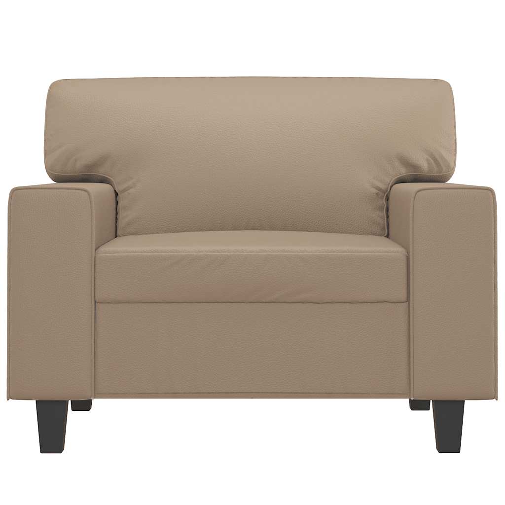 vidaXL Fotel, kolor cappuccino, 60 cm, obity sztuczną skórą