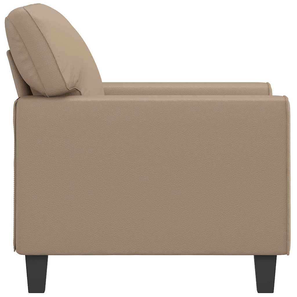 vidaXL Fotel, kolor cappuccino, 60 cm, obity sztuczną skórą