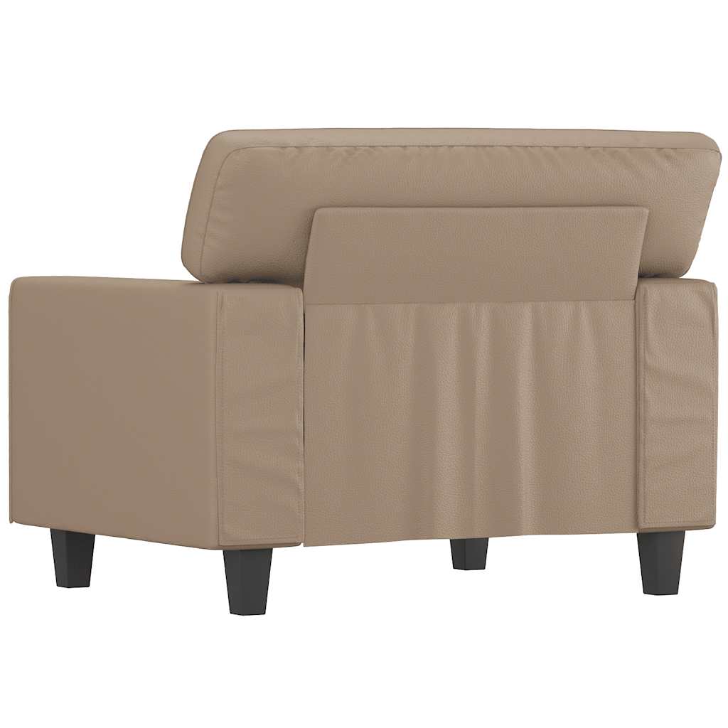 vidaXL Fotel, kolor cappuccino, 60 cm, obity sztuczną skórą