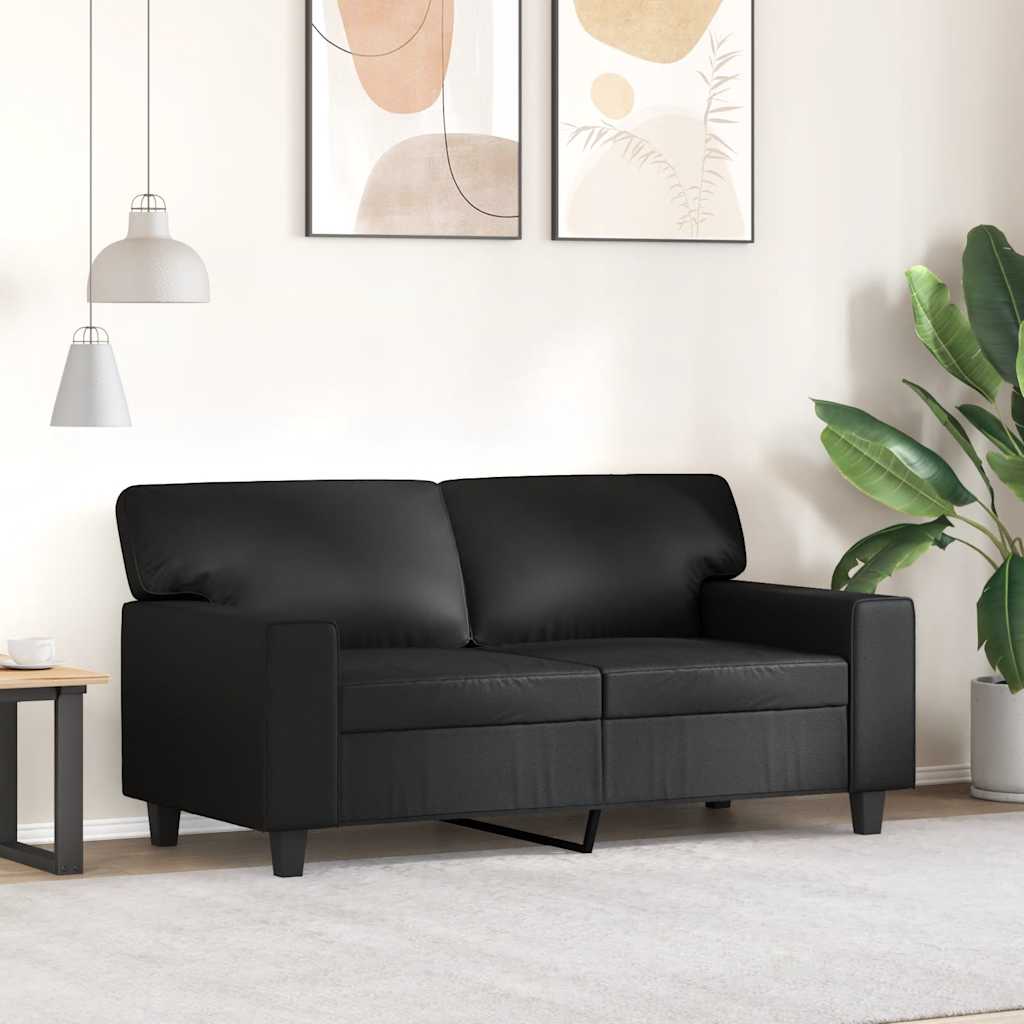 vidaXL 2-osobowa sofa, czarna, 120 cm, sztuczna skóra