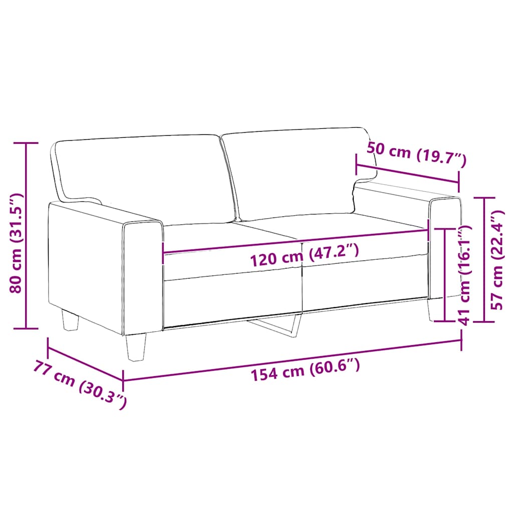 vidaXL 2-osobowa sofa, czarna, 120 cm, sztuczna skóra