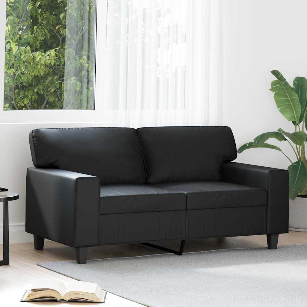 vidaXL 2-osobowa sofa, czarna, 120 cm, sztuczna skóra