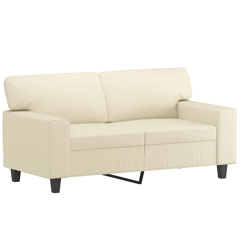 vidaXL 2-osobowa sofa, kremowy, 120 cm, sztuczna skóra