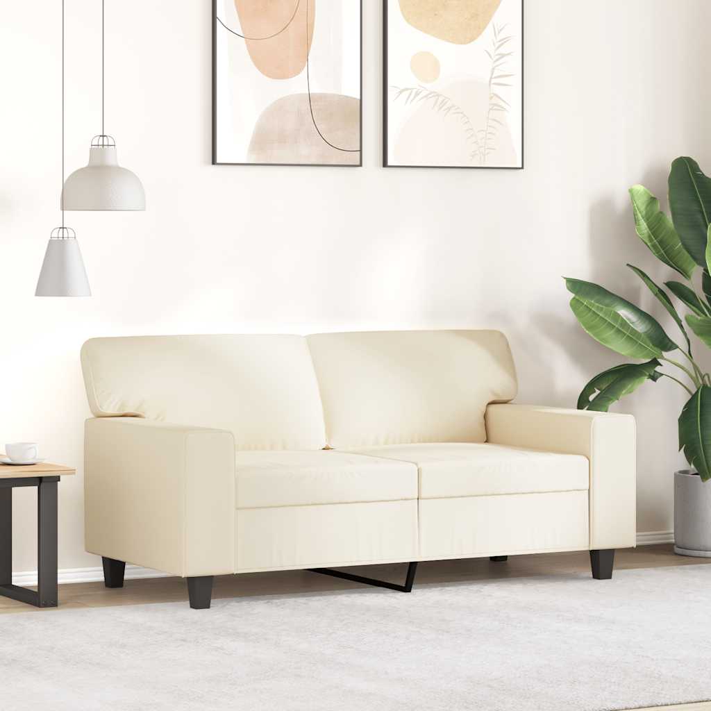 vidaXL 2-osobowa sofa, kremowy, 120 cm, sztuczna skóra