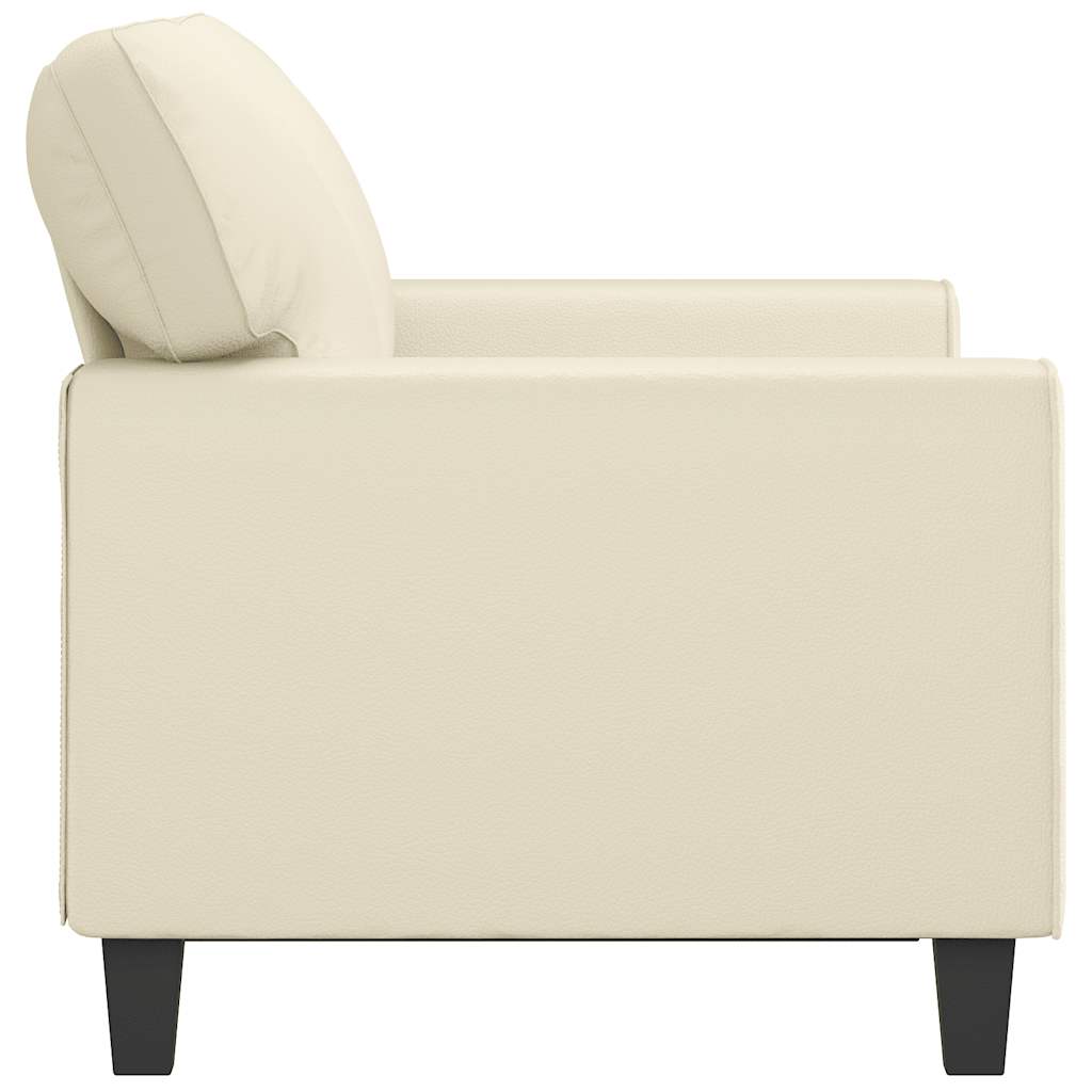 vidaXL 2-osobowa sofa, kremowy, 120 cm, sztuczna skóra