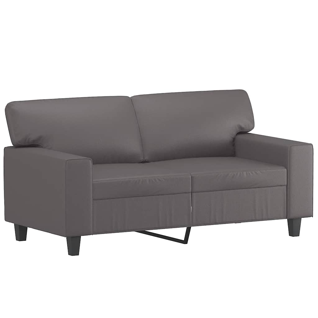 vidaXL 2-osobowa sofa, szary, 120 cm, sztuczna skóra