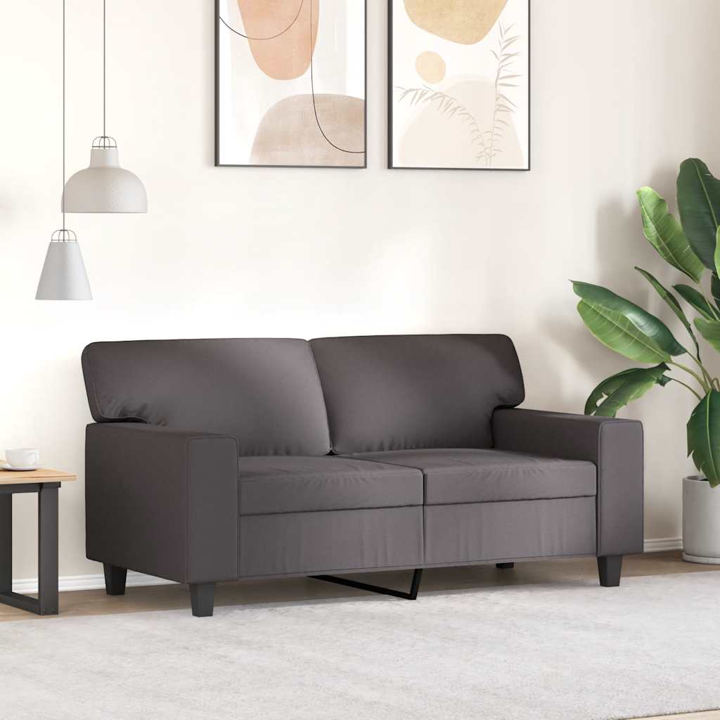 vidaXL 2-osobowa sofa, szary, 120 cm, sztuczna skóra