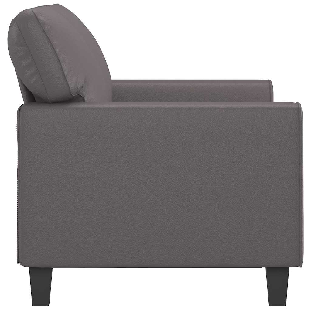 vidaXL 2-osobowa sofa, szary, 120 cm, sztuczna skóra