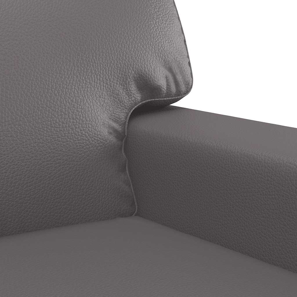 vidaXL 2-osobowa sofa, szary, 120 cm, sztuczna skóra