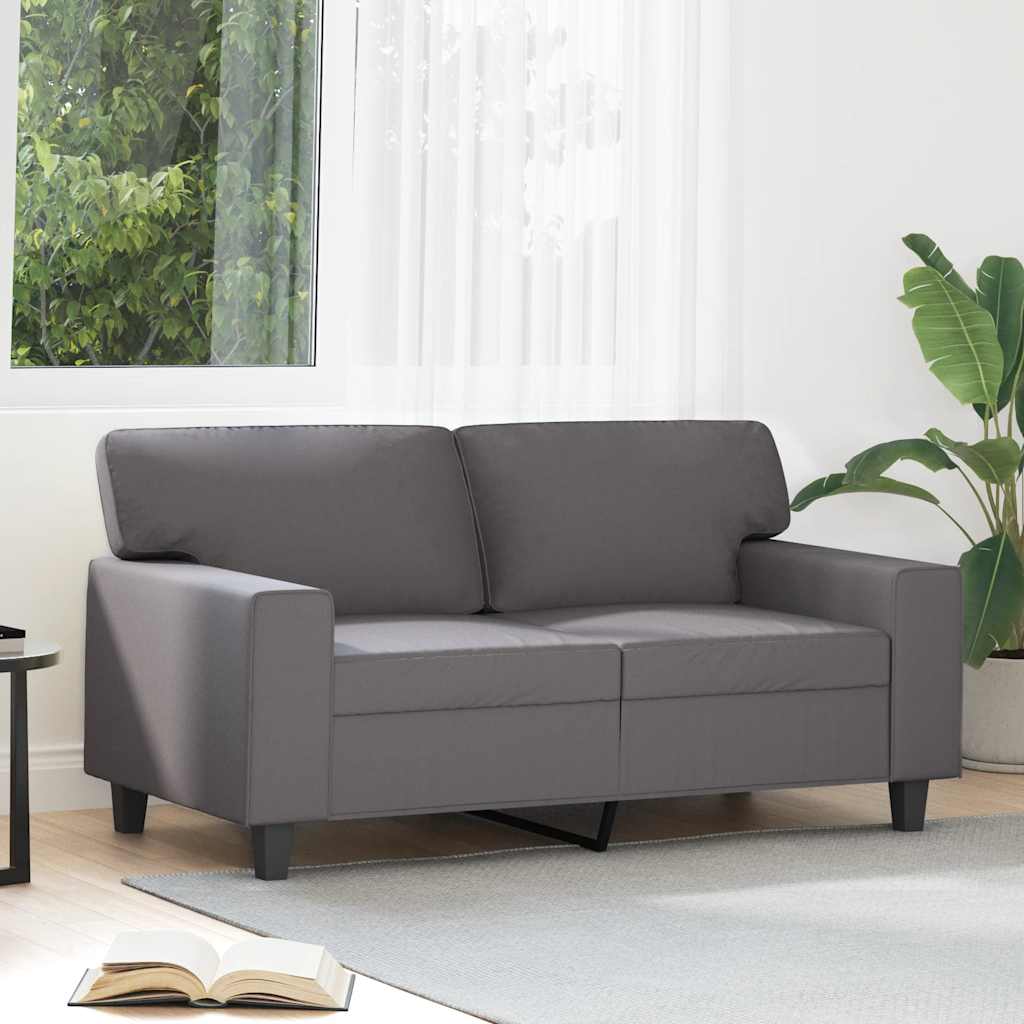 vidaXL 2-osobowa sofa, szary, 120 cm, sztuczna skóra