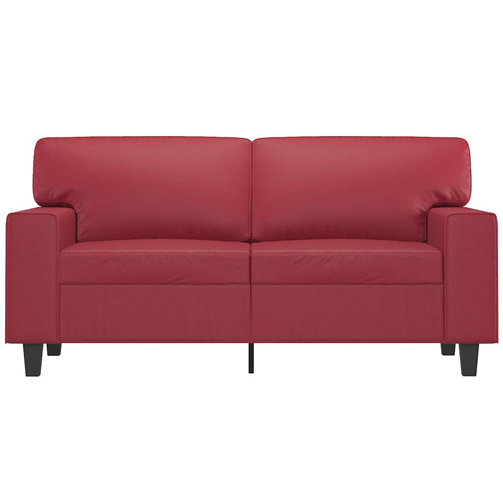 vidaXL 2-osobowa sofa, winna czerwień, 120 cm, sztuczna skóra